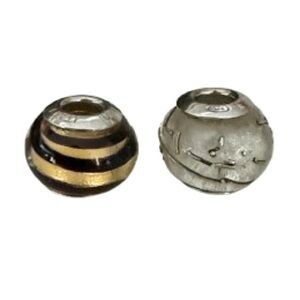 Vintage Murano Italy Glass Beads Gold Foil Large Hole Jewelry Lot 2